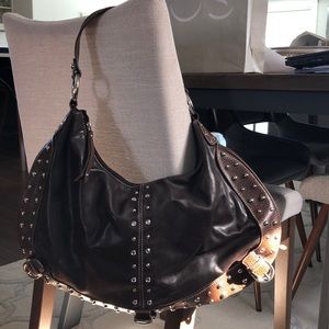 Chocolate handbag with silver studs!